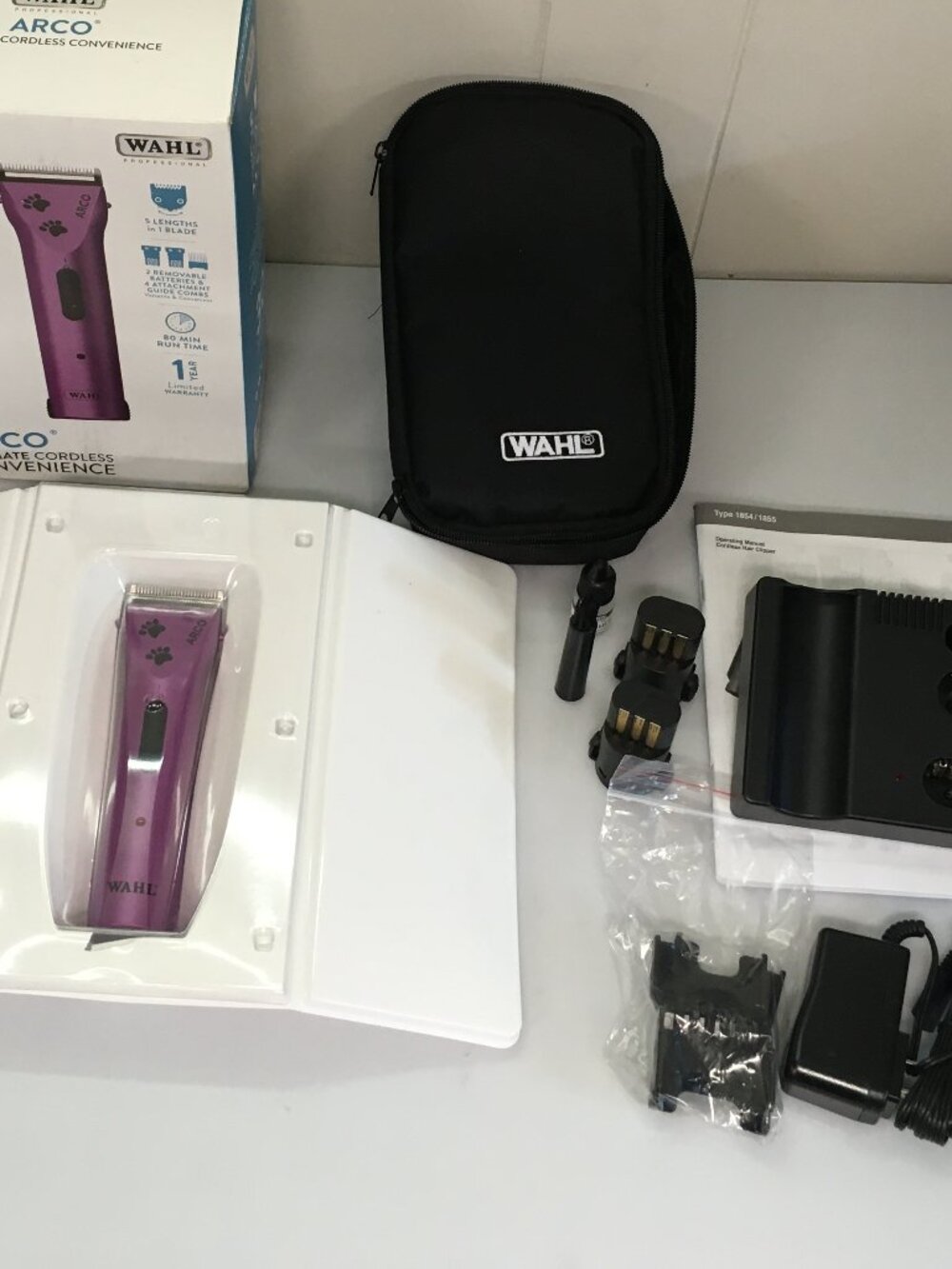 NEW Wahl Arco Cordless Pet Clipper (Purple) - Complete